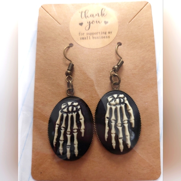 Skeleton Hand Earrings - Picture 2 of 2